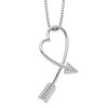 Lex & Lu Sterling Silver CZ Brilliant Embers Arrow Heart Necklace 18'' - Lex & Lu