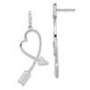 Lex & Lu Sterling Silver CZ Brilliant Embers Arrow Heart Earrings - Lex & Lu