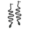 Lex & Lu Sterling Silver Green&Black Spinel Brilliant Embers Snake Earrings - 2 - Lex & Lu