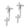 Lex & Lu Sterling Silver CZ Brilliant Embers Cross Earrings - 2 - Lex & Lu