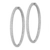 Lex & Lu Sterling Silver w/Rhodium CZ In & Out Round Hoop Earrings LAL114265 - 2 - Lex & Lu