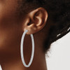 Lex & Lu Sterling Silver w/Rhodium CZ In & Out Round Hoop Earrings LAL114265 - 3 - Lex & Lu
