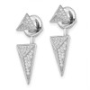 Lex & Lu Sterling Silver w/Rhodium CZ Convertible Back Earrings LAL114266 - 2 - Lex & Lu