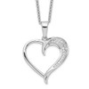 Lex & Lu Sterling Silver & CZ Brilliant Embers Heart Necklace 18'' LAL114275 - Lex & Lu