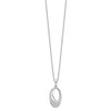 Lex & Lu Sterling Silver & CZ Brilliant Embers Polished Oval Necklace 18'' - 2 - Lex & Lu