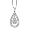 Lex & Lu Sterling Silver & CZ Brilliant Embers Teardrop Necklace 18'' LAL114289 - Lex & Lu