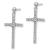 Lex & Lu Sterling Silver & CZ Brilliant Embers Polished Cross Dangle Earrings - 2 - Lex & Lu