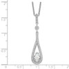 Lex & Lu Sterling Silver & CZ Brilliant Embers Teardrop Necklace 18'' LAL114337 - 3 - Lex & Lu