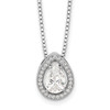 Lex & Lu Sterling Silver & CZ Brilliant Embers Teardrop Necklace 18'' LAL114338 - Lex & Lu