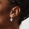 Lex & Lu Sterling Silver & CZ Brilliant Embers Fleur De Lis Earrings LAL114383 - 3 - Lex & Lu