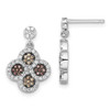 Lex & Lu Sterling Silver & CZ Brilliant Embers Flower Dangle Post Earrings - Lex & Lu