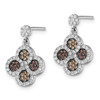 Lex & Lu Sterling Silver & CZ Brilliant Embers Flower Dangle Post Earrings - 2 - Lex & Lu