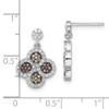 Lex & Lu Sterling Silver & CZ Brilliant Embers Flower Dangle Post Earrings - 4 - Lex & Lu