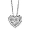 Lex & Lu Sterling Silver & CZ Brilliant Embers Heart Necklace 18'' LAL114432 - Lex & Lu