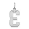 Lex & Lu Sterling Silver Medium Polished Number 3 - 4 - Lex & Lu