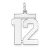 Lex & Lu Sterling Silver Medium Polished Number 12 - Lex & Lu