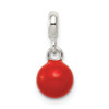 Lex & Lu Sterling Silver Red Enameled Bead Enhancer - Lex & Lu