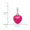 Lex & Lu Sterling Silver Pink Enamel Heart Enhancer LAL114587 - 3 - Lex & Lu