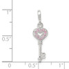Lex & Lu Sterling Silver Key w/Pink CZ Heart Enhancer - 3 - Lex & Lu