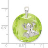 Lex & Lu Sterling Silver Green CZ Frog Pendant - 3 - Lex & Lu