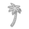 Lex & Lu Sterling Silver Rhdoium Plated CZ Palm Tree Slide - Lex & Lu