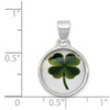 Lex & Lu Sterling Silver 4 Leaf Clover Clear Enamel Pendant - 3 - Lex & Lu