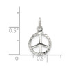 Lex & Lu Sterling Silver D/C Peace Sign Symbol Charm - 3 - Lex & Lu