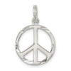 Lex & Lu Sterling Silver D/C Peace Symbol Charm LAL114718 - Lex & Lu