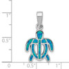 Lex & Lu Sterling Silver Created Blue Opal Inlay Tortoise Pendant - 3 - Lex & Lu