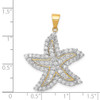 Lex & Lu Sterling Silver Flash Gold-Plated and CZ Starfish Pendant - 3 - Lex & Lu