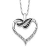 Lex & Lu Sterling Silver Black & White Diamond Pendant LAL114777 - Lex & Lu