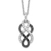 Lex & Lu Sterling Silver Black & White Diamond Pendant LAL114778 - Lex & Lu