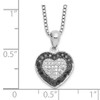 Lex & Lu Sterling Silver Black & White Diamond Heart Pendant Necklace - 5 - Lex & Lu