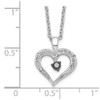 Lex & Lu Sterling Silver Black & White Diamond Heart Pendant Necklace LAL114819 - 5 - Lex & Lu