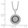 Lex & Lu Sterling Silver Black & White Diamond Circle Pendant Necklace LAL114820 - 3 - Lex & Lu