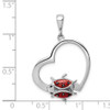 Lex & Lu Sterling Silver w/Rhodium Heart w/Enameled Ladybug Pendant - 3 - Lex & Lu