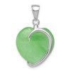 Lex & Lu Sterling Silver Green Jade Heart Pendant - Lex & Lu