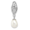 Lex & Lu Sterling Silver w/Rhodium White FW Cultured Pearl Pendant - Lex & Lu