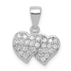 Lex & Lu Sterling Silver CZ Small Double Hearts Pendant - Lex & Lu