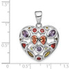 Lex & Lu Sterling Silver Multi-Colored CZ Heart Pendant - 4 - Lex & Lu