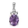 Lex & Lu Sterling Silver Amethyst Pendant LAL114972 - Lex & Lu