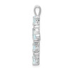 Lex & Lu Sterling Silver w/Rhodium Diamond & Aquamarine Cross Pendant - 2 - Lex & Lu