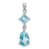 Lex & Lu Sterling Silver w/Rhodium Diamond & Light Swiss BT Pendant LAL115015 - Lex & Lu