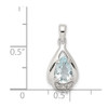 Lex & Lu Sterling Silver w/Rhodium Diamond and Aquamarine Pendant - 3 - Lex & Lu
