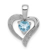 Lex & Lu Sterling Silver w/Rhodium Diamond & Lt Swiss BT Heart Pendant LAL115030 - Lex & Lu