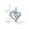 Lex & Lu Sterling Silver w/Rhodium Diamond & Lt Swiss BT Heart Pendant LAL115030 - 3 - Lex & Lu