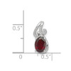 Lex & Lu Sterling Silver w/Rhodium Diamond & Garnet Oval Pendant LAL115042 - 3 - Lex & Lu