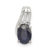 Lex & Lu Sterling Silver w/Rhodium Diamond & Sapphire Oval Pendant LAL115049 - Lex & Lu