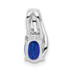 Lex & Lu Sterling Silver w/Rhodium Diamond & Sapphire Oval Pendant LAL115049 - 4 - Lex & Lu