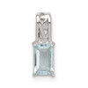 Lex & Lu Sterling Silver w/Rhodium Aquamarine Rectangle Pendant - Lex & Lu